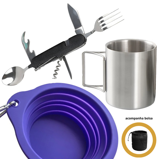 Kit refeição camping Premium
