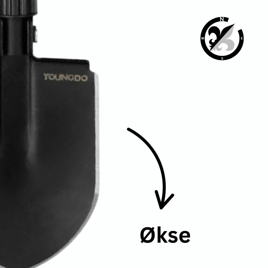 Multifunktionel sammenklappelig skovl