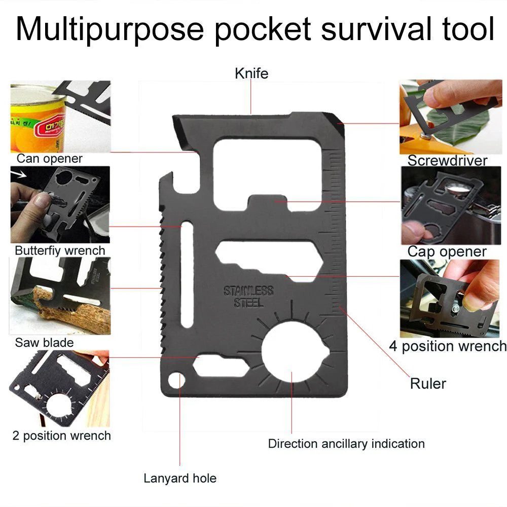 15 EM 1 Kit de sobrevivência de emergência Equipamento de acampamento Viagem Multifuncional Equipamento de defesa tática Primeiros socorros SOS Aventura na natureza