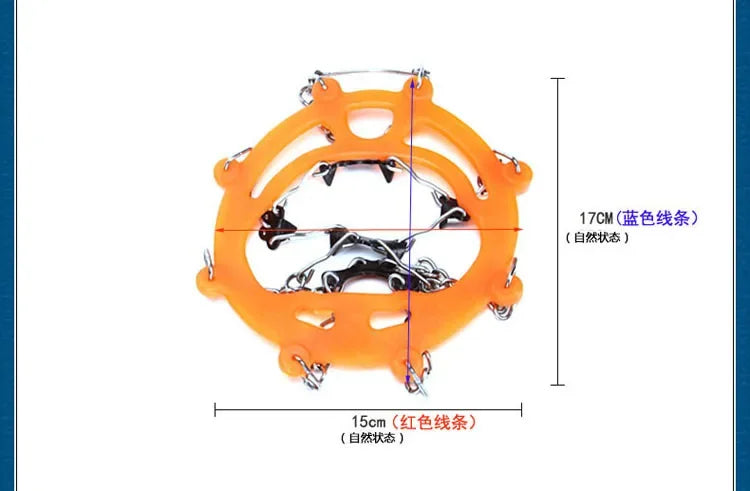 8-tands crampon skridsikkert skoovertræk, udendørs voksne til mænd og kvinder, isgrab skokæde, vej anti-drop sne klør