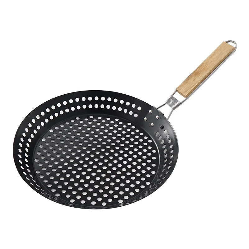 Folding round barbecue plate