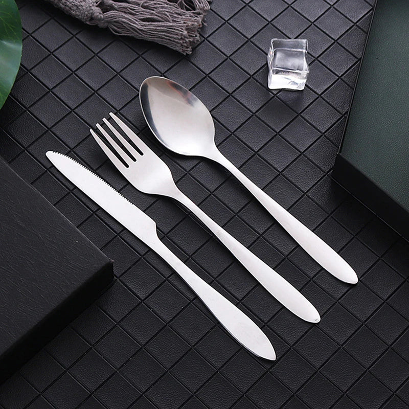 8pcs/set Portable Tableware Bag Cutlery Zipper Bag Dinnerware Picnic Fork Spoon Dinnerware Outdoor Camping Picnicking Tools