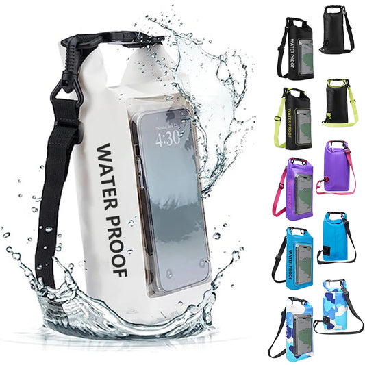 2L Dry Bag Touch Screen Bolsas impermeáveis ​​para trekking, drifting, rafting, surf, caiaque, bolsas esportivas ao ar livre.-zmt