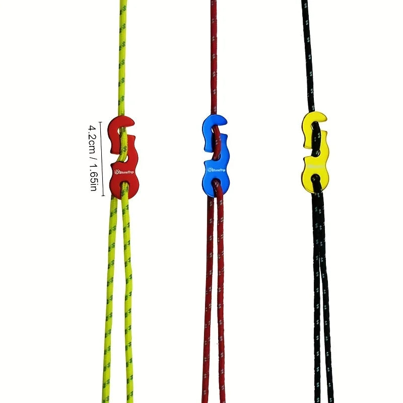 4 Outdoor Tent Ropes, Reflective Ropes Canopy Ropes Reinforced Windproof Ropes with Buckles To Ensure Safety Camping Accessories