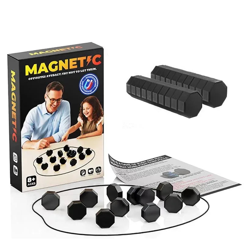Jogo de Ímãs Magnéticos Party Games - Jogo de Tabuleiro Estratégico com Ímãs para Família, Crianças e Adultos - Alta Qualidade - Maior Lado 3,4cm