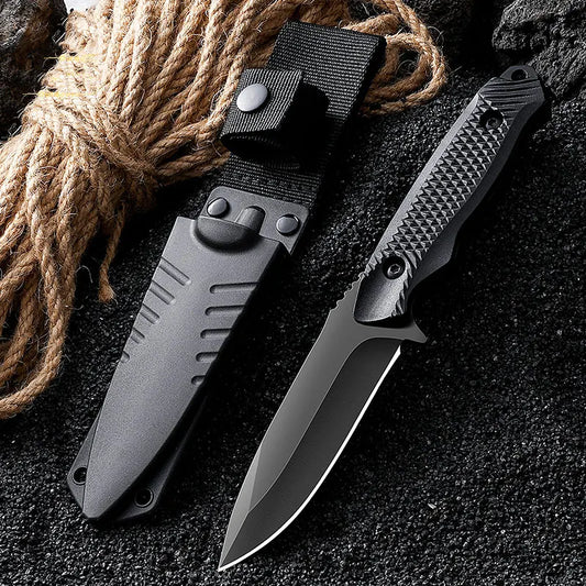 1pc stainless steel sheath pocket knife, high hardness knife, portable sheath peel knife outdoor barbecue knife