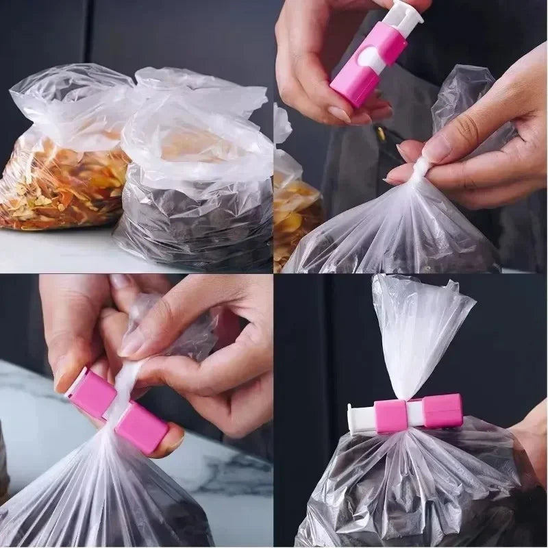 1-12 PCS Squeeze Bread Bag Clips Reusable Fresh Food Seal Plastic Clip Snack Bag Seal Spring Clip Home Kitchen Storage