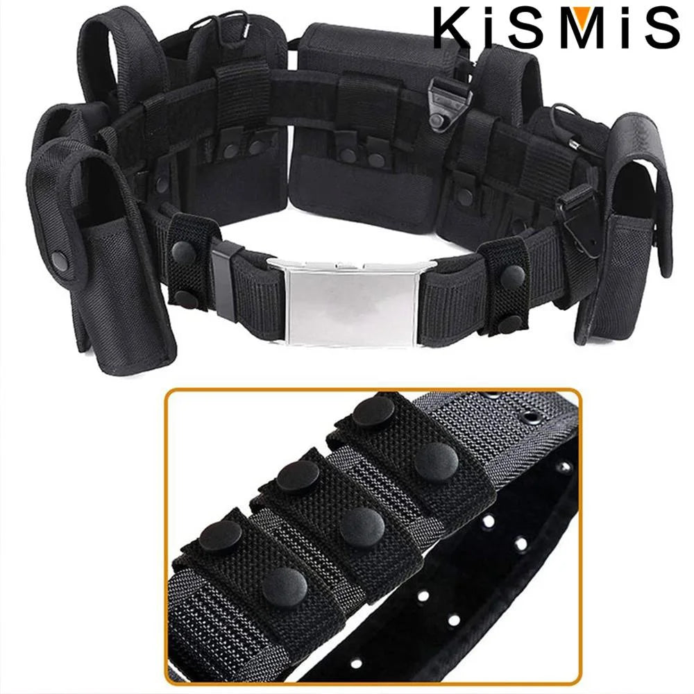 KISMIS 4Pcs Multipurpose Tactical Belt Nylon Buckle with Double Snaps Wide Belt Accessories for Outdoor Sports