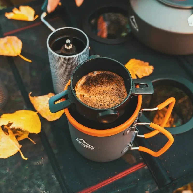 Widesea Camping Kaffe Køkkengrej Sæt Udendørs Service Udstyr Tekrus Kaffe Filterkop Picnic Kedel Turisme